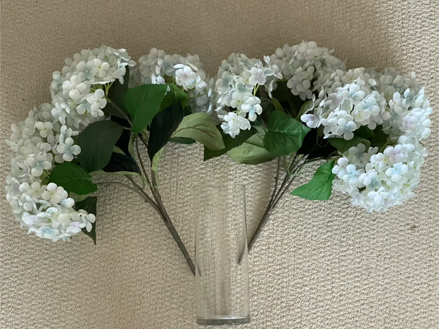 Sky blue silk hydrangeas