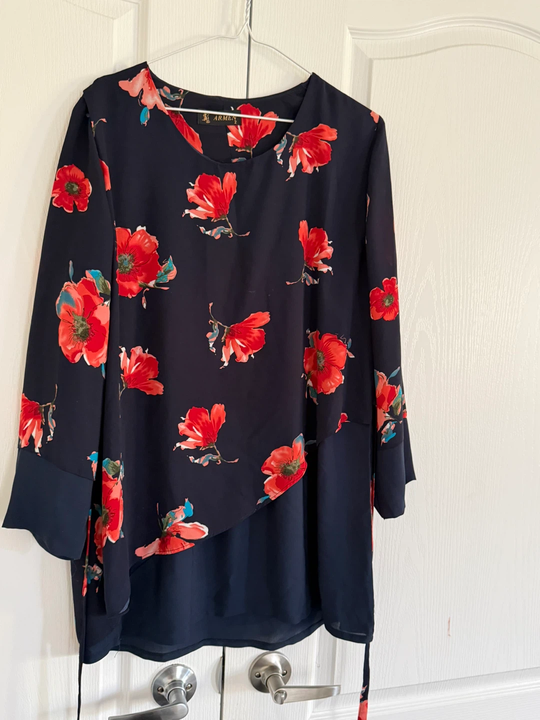 Navy Floral Blouse