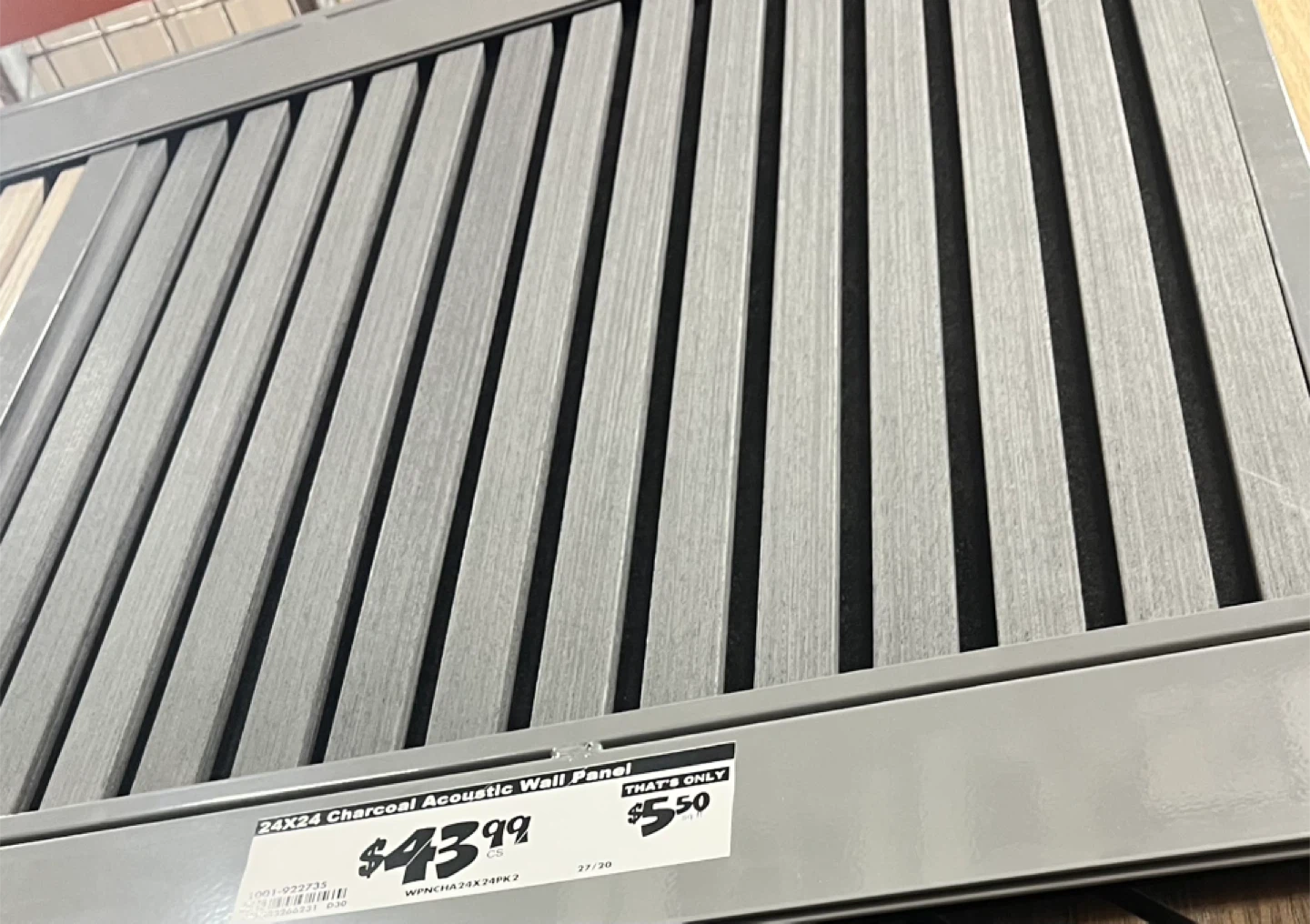 24x24 Charcoal Acoustic Wall Panel