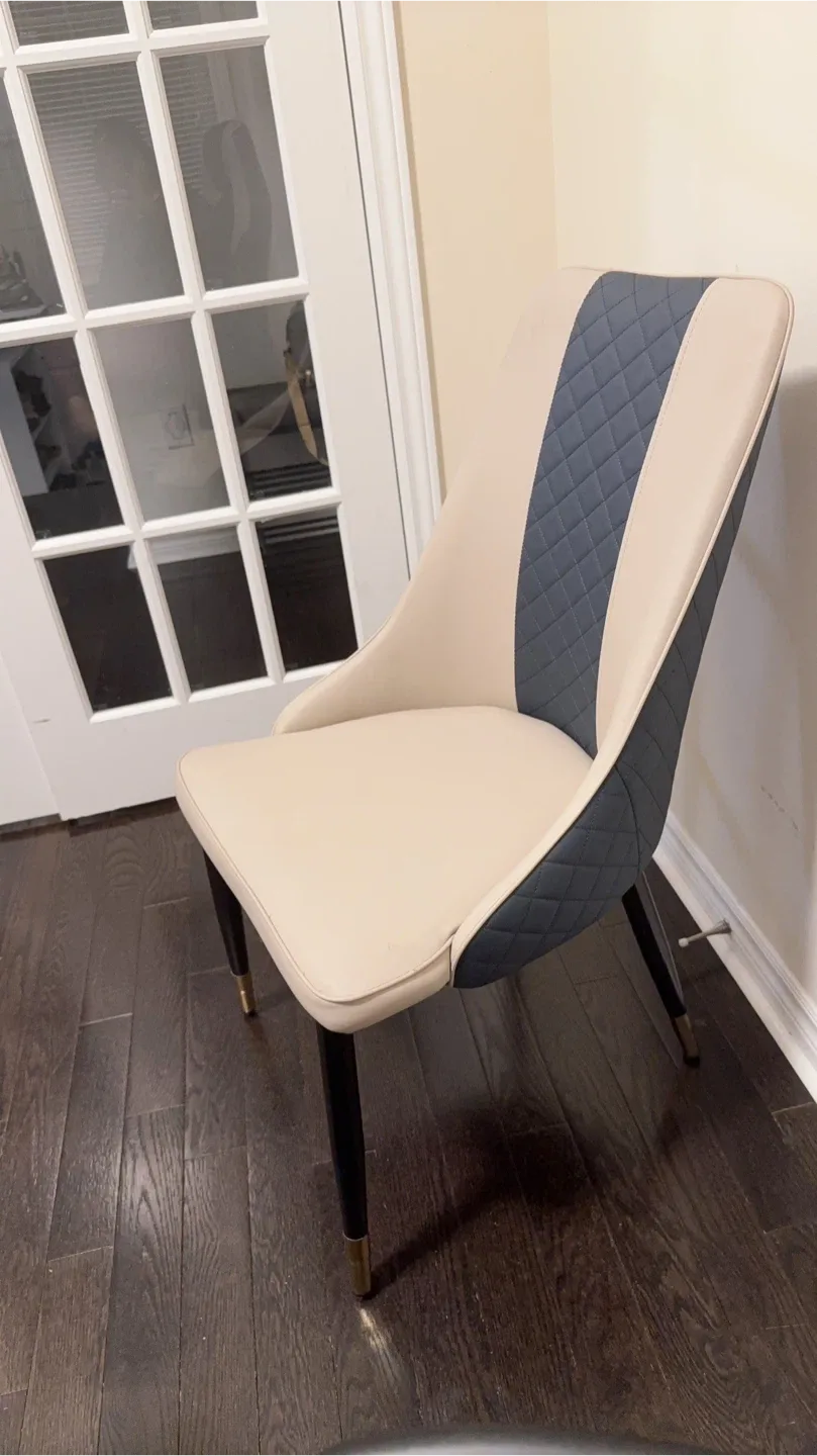 Dining Chairs - Set of 6 cream and navy chairs image indicator(2)