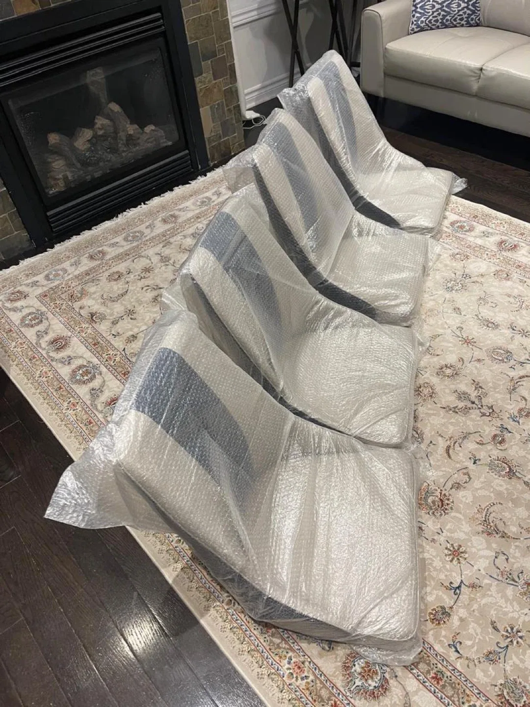 Dining Chairs - Set of 6 cream and navy chairs image indicator(4)