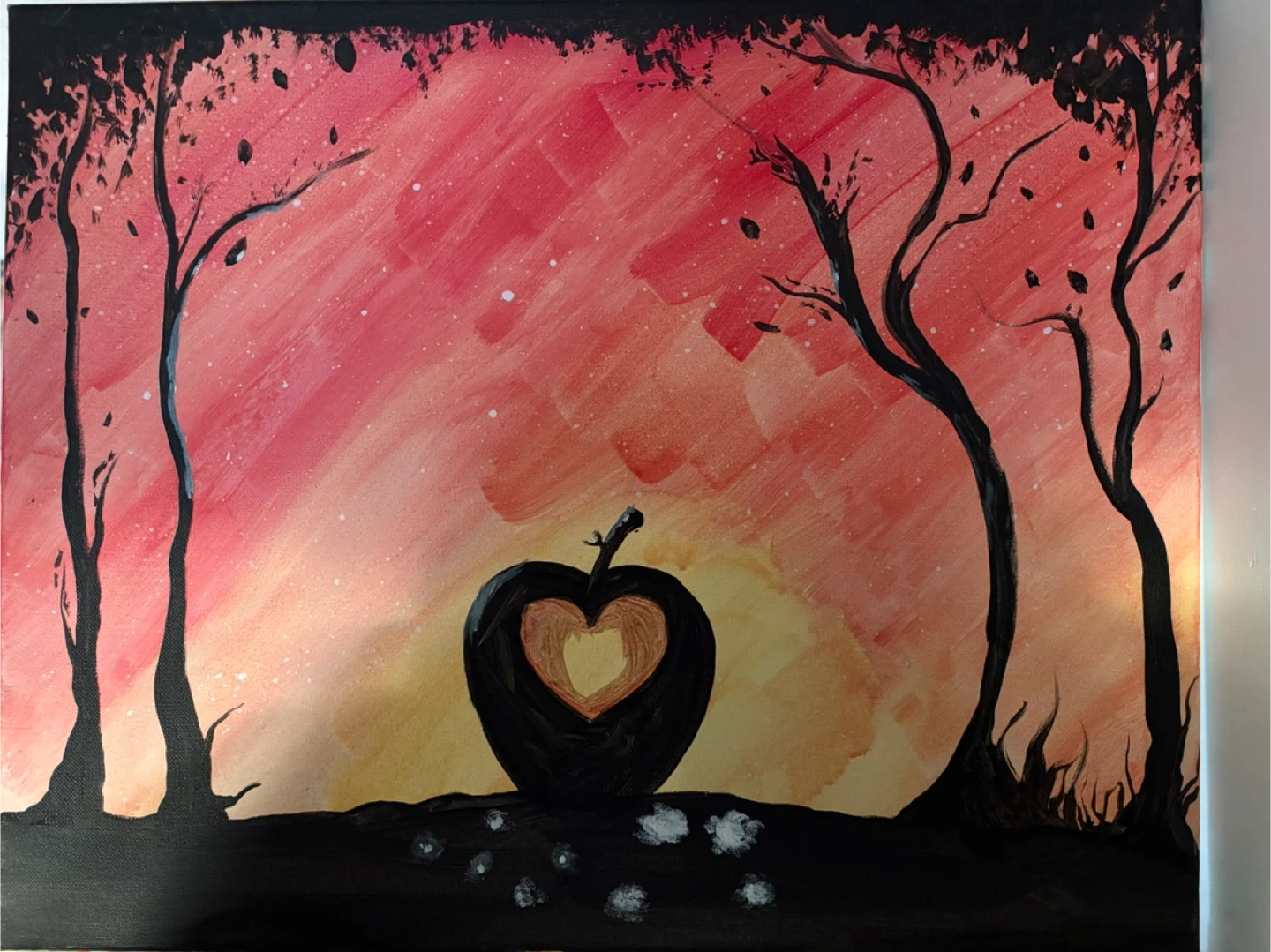Hand-Painted Canvas Art - Apple Heart.