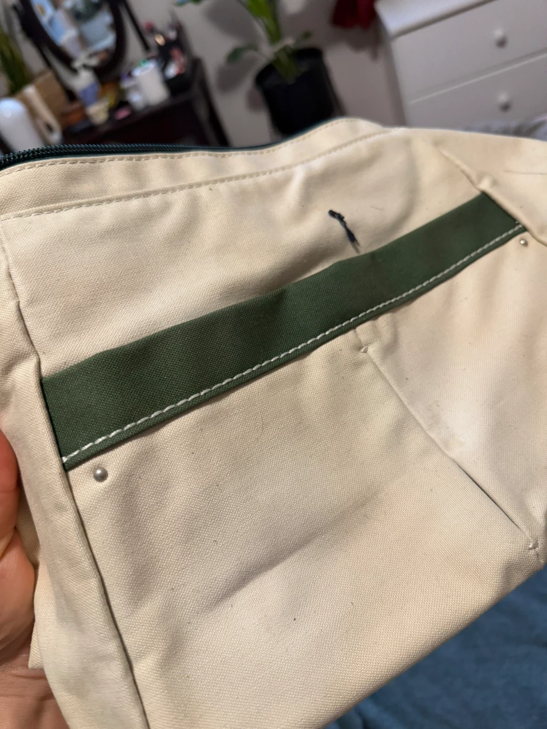Beige & Green Shoulder Bag - photo 3