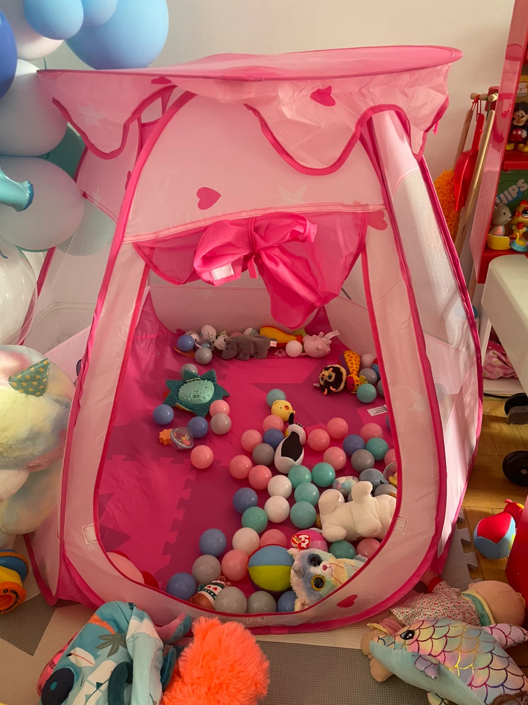 Pink Hexagon Play Tent with LED Star Lights - photo 3