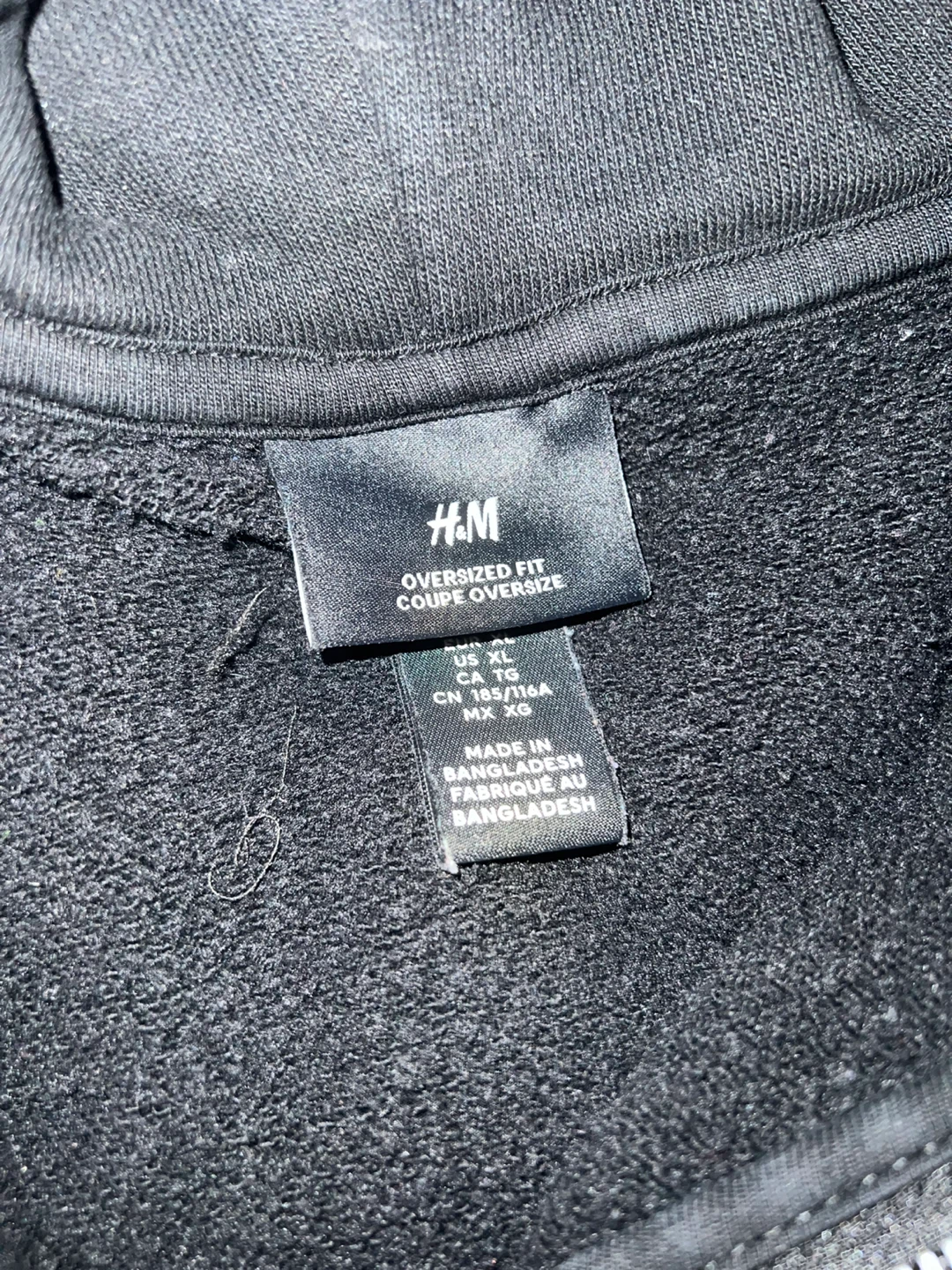 H&M Oversized Fit Black Hoodie - XL - photo 3