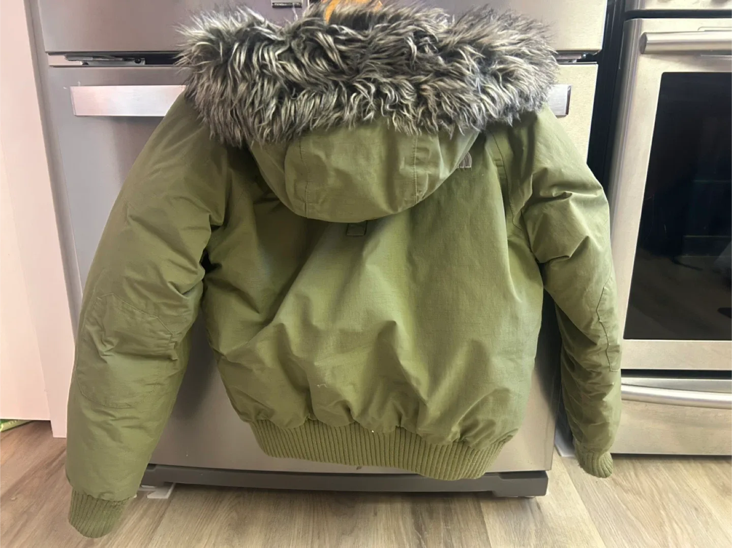 The North Face Olive Green Bomber Jacket - Size S image indicator(2)