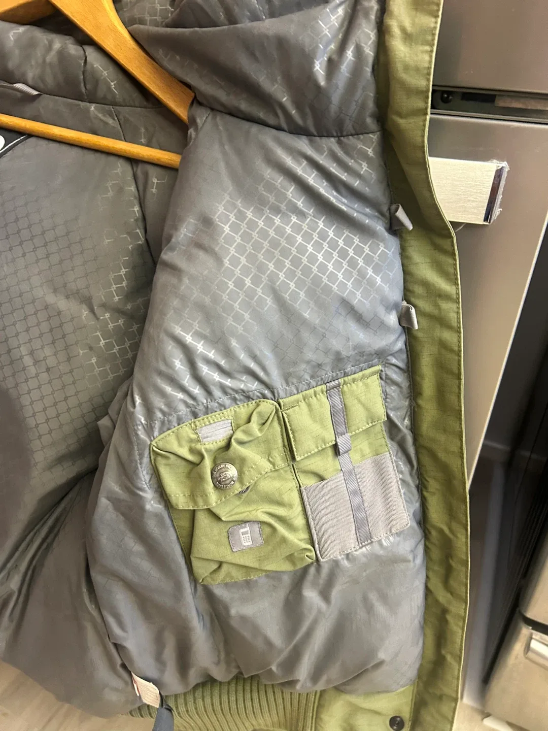 The North Face Olive Green Bomber Jacket - Size S image indicator(4)
