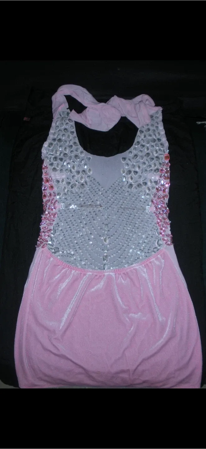 Pink Embellished Halter Dress image indicator(4)
