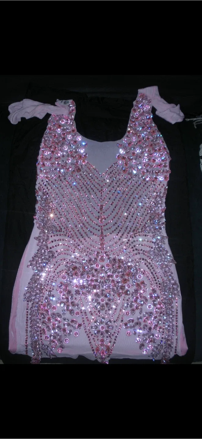 Pink Embellished Halter Dress image indicator(2)