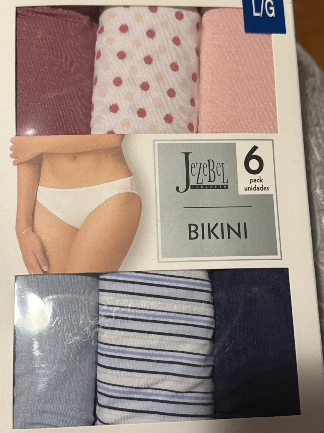 Jezebel Lingerie Bikini - 6 Pack, Size L/G