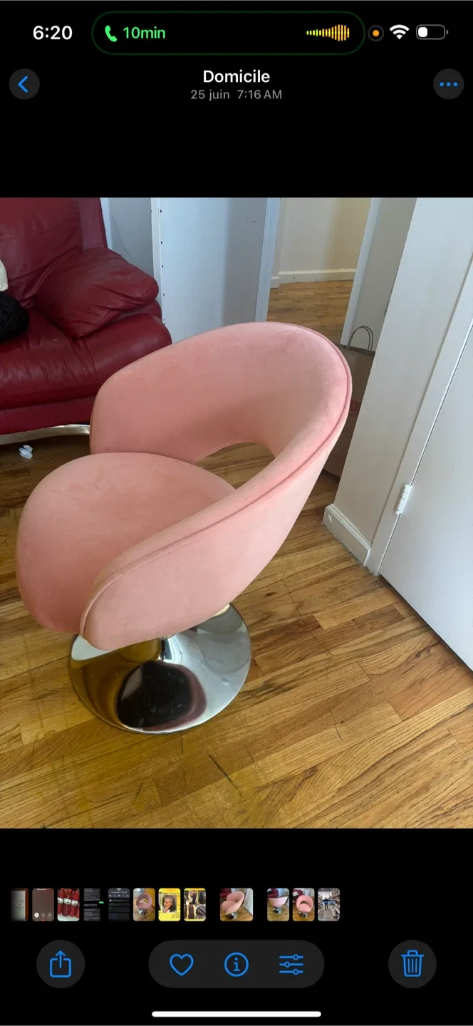 Pink Swivel Accent Chair