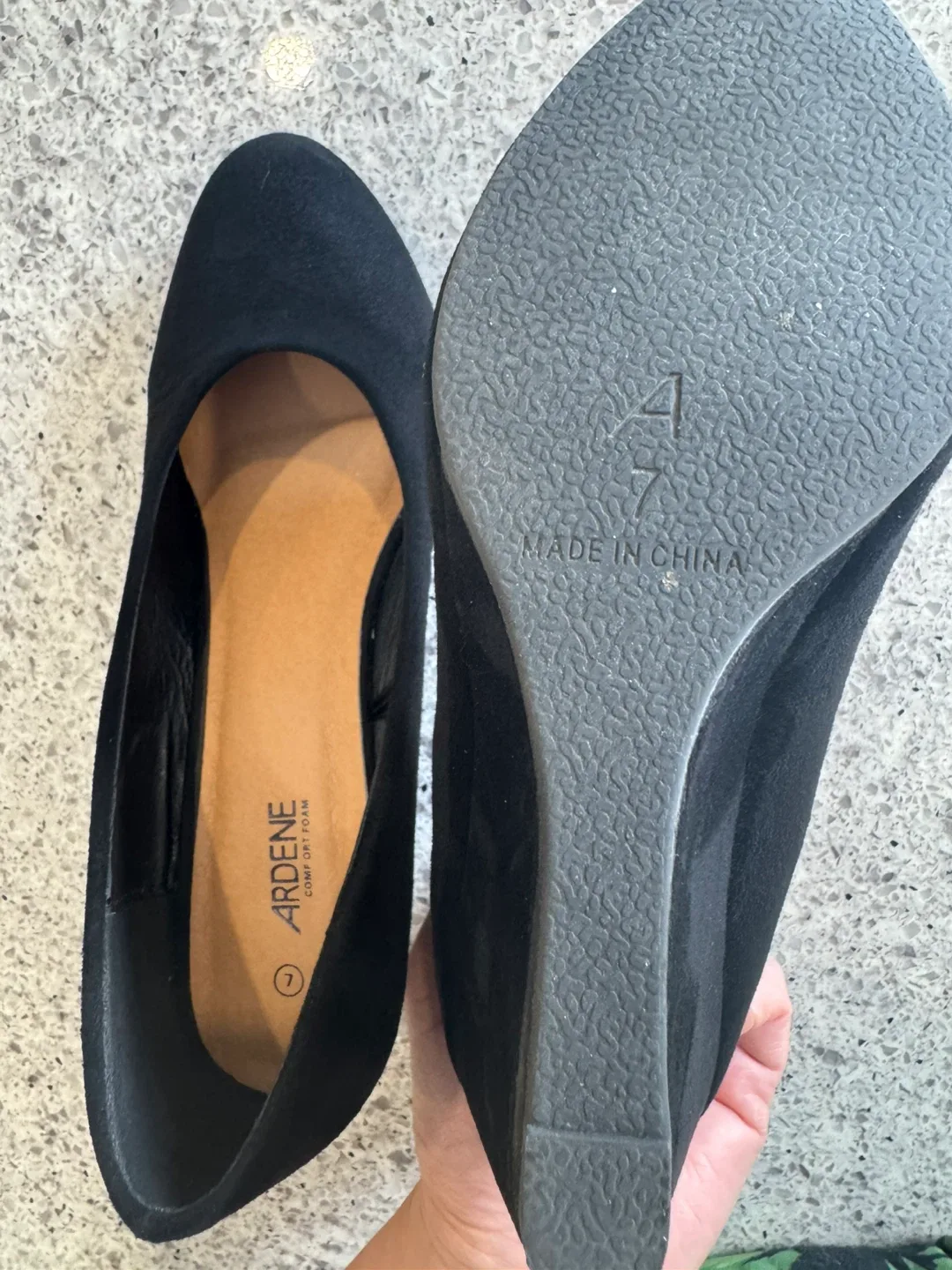 Black Suede Wedge Heels - Size 7 image indicator(4)