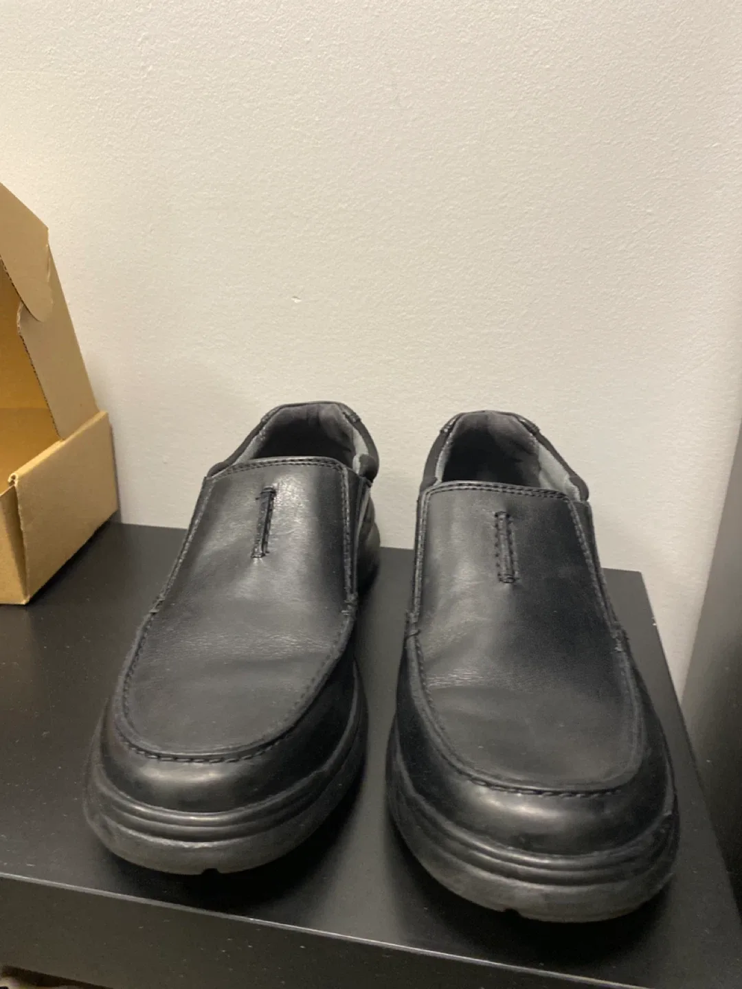 Clarks Collection Black Leather Slip-On Shoes image indicator(2)