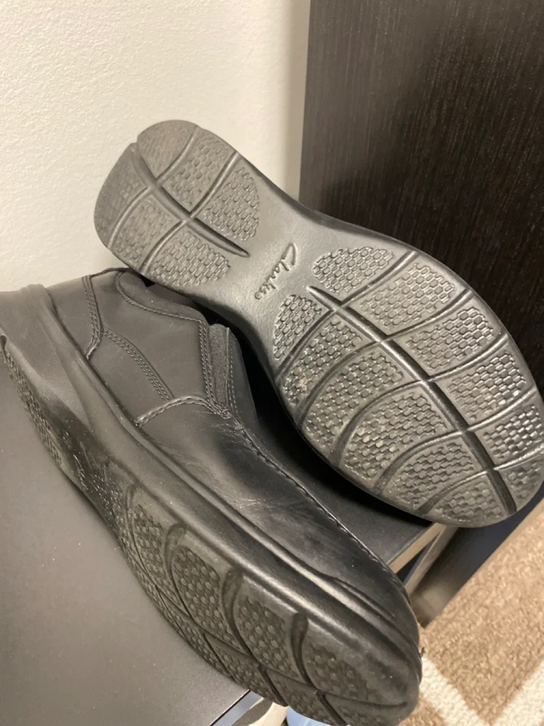 Clarks Collection Black Leather Slip-On Shoes image indicator(3)