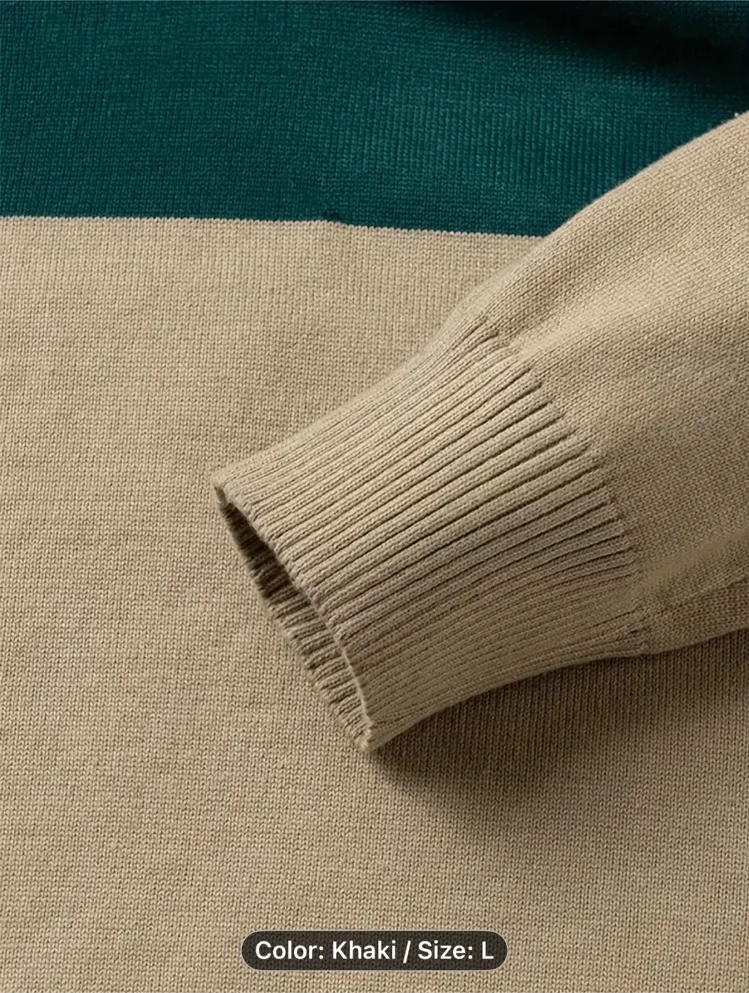 Men's Semi-Open Collar Striped Zip-Up Long Sleeve image indicator(4)