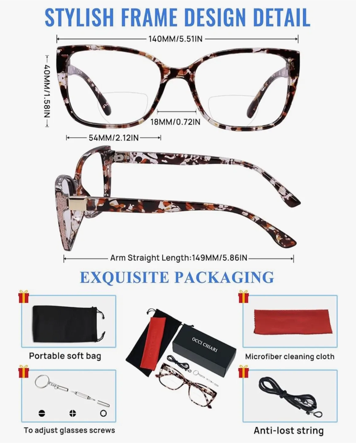 NEW✨+2.5 Bifocal Reading Glasses for Women image indicator(10)