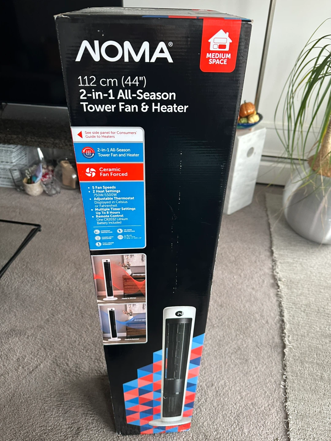 NOMA 112cm (44") 2-in-1 Tower Fan & Heater - photo 3