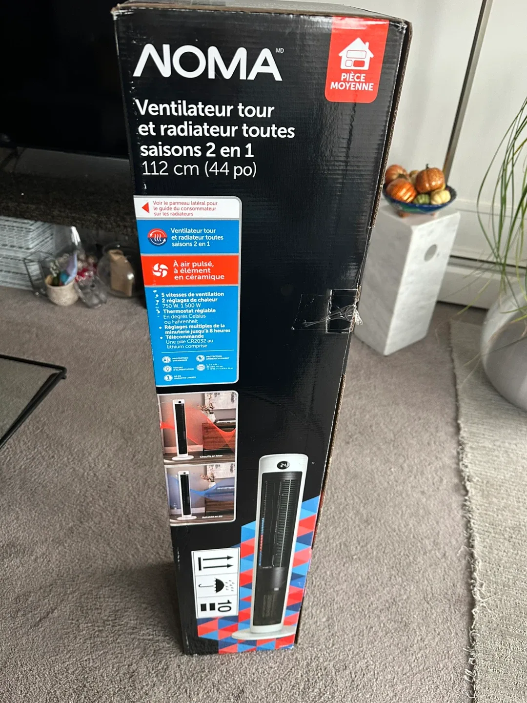 NOMA 112cm (44") 2-in-1 Tower Fan & Heater