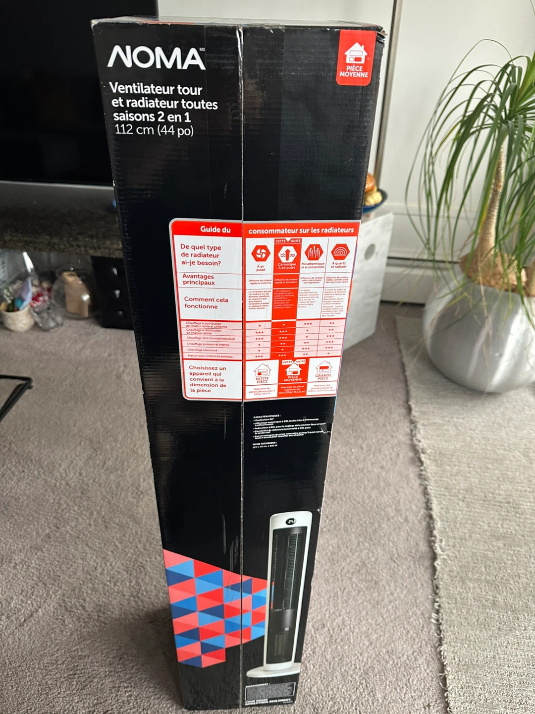 NOMA 112cm (44") 2-in-1 Tower Fan & Heater - photo 4