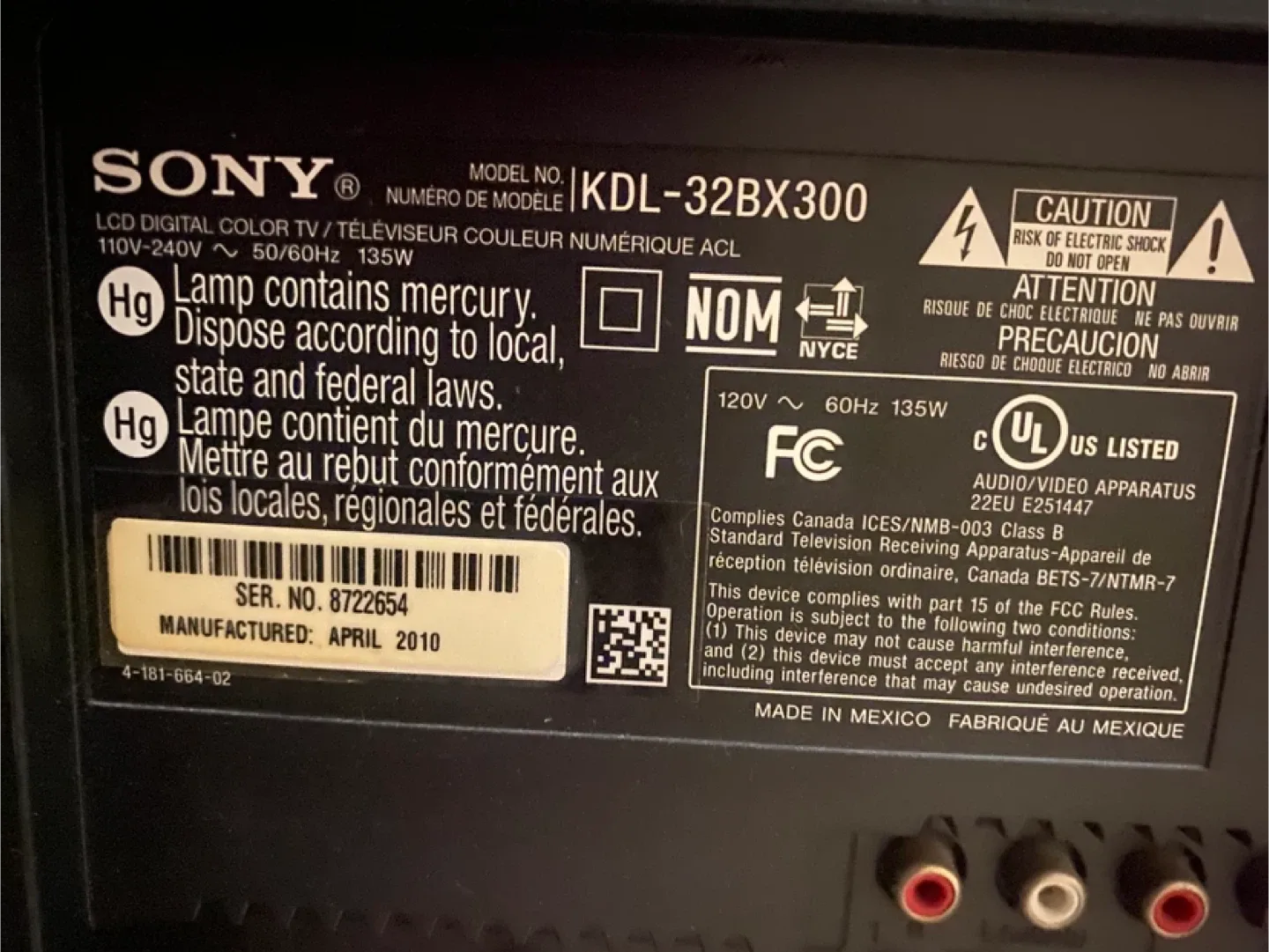 Sony Bravia 32" TV no smart image indicator(2)