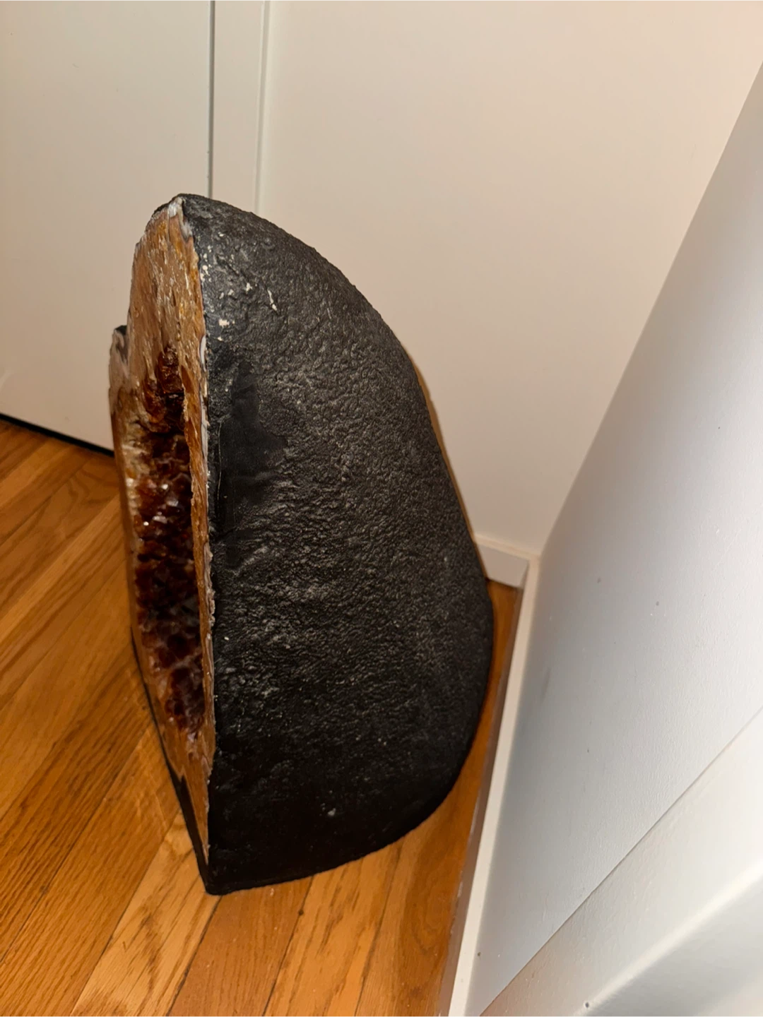 Big and Deep Citrine Geode with Opal around it - photo 3