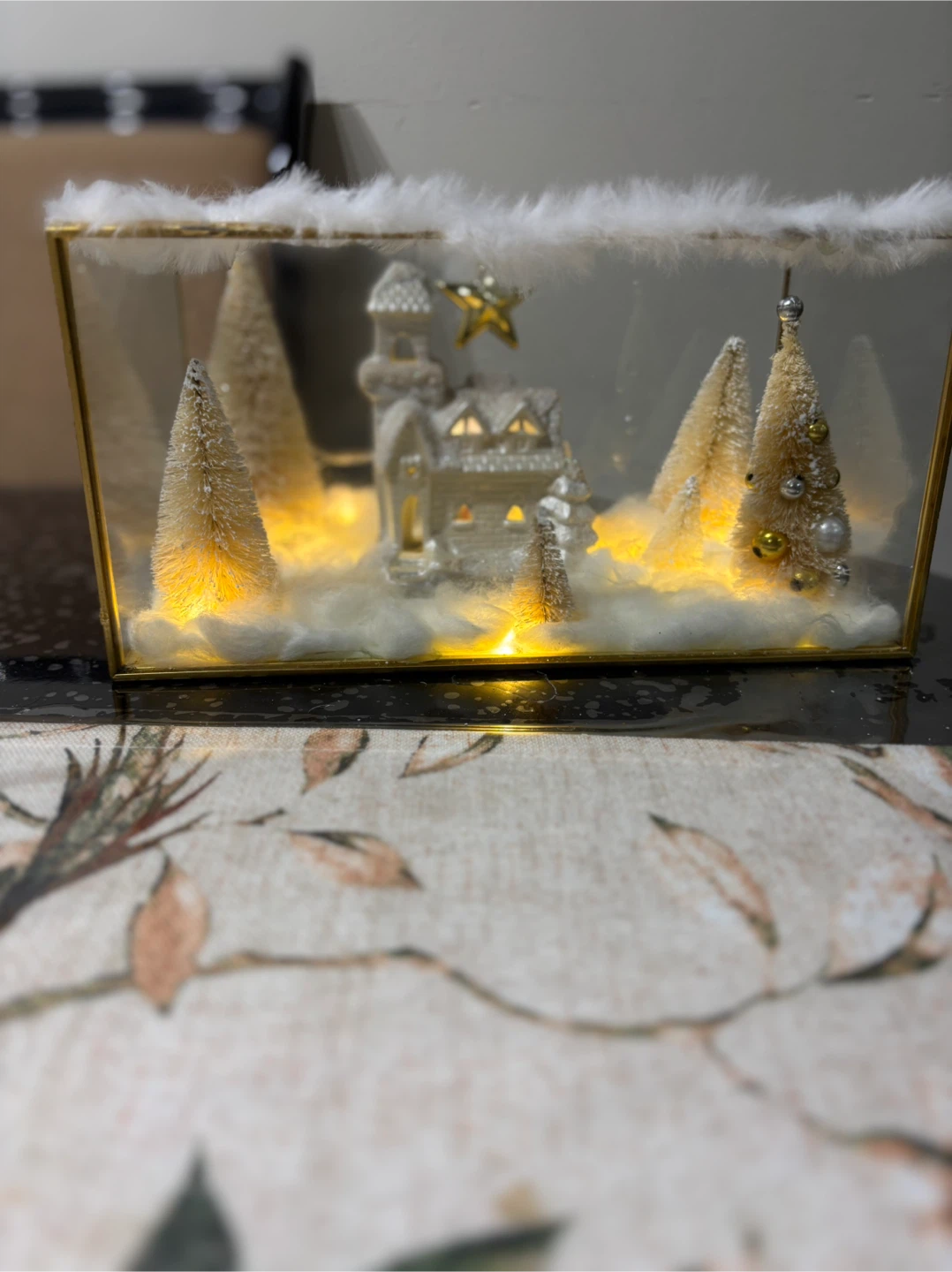 Christmas Village Scene in Glass Box - photo 5