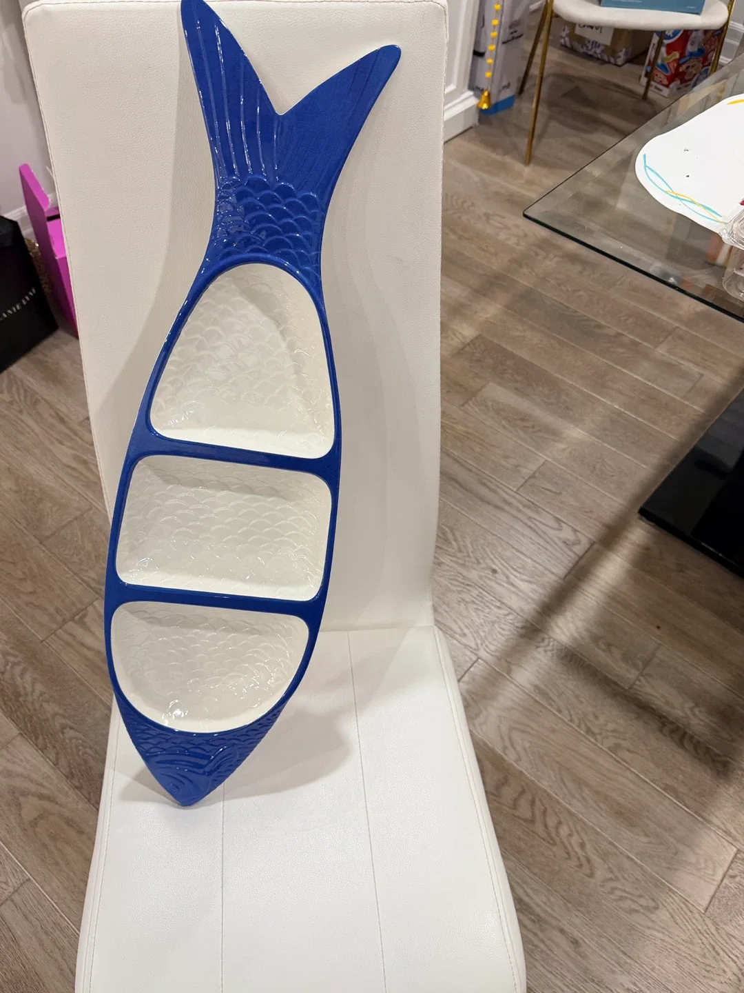 Holiday Gift- XL Blue Fish Shaped Serving Dish