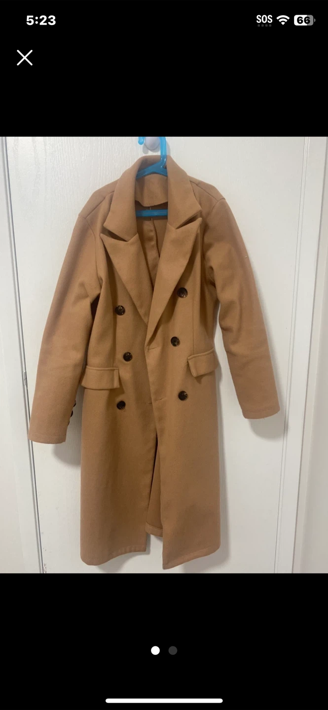 Tan Double-Breasted Overcoat