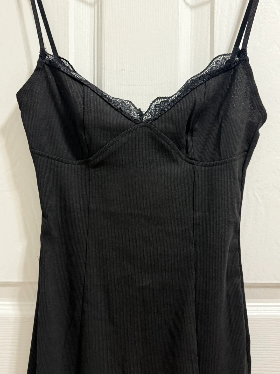 Black Lace Mini Slip Dress - photo 2