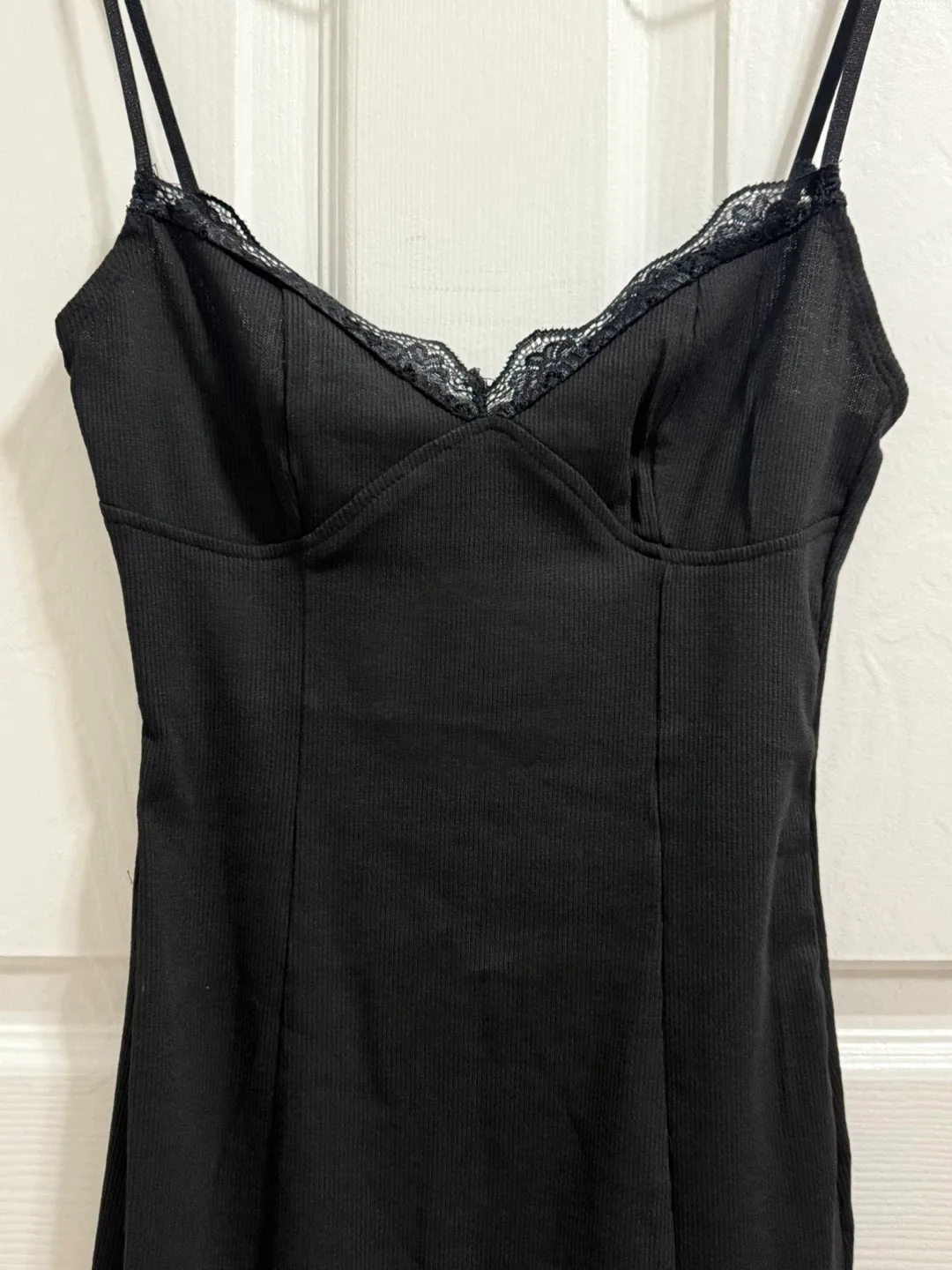 Black Lace Mini Slip Dress image indicator(2)
