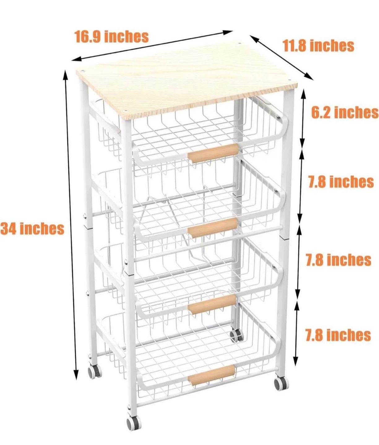 5 layers Rolling Kitchen Cart (Brand new in box) - photo 5