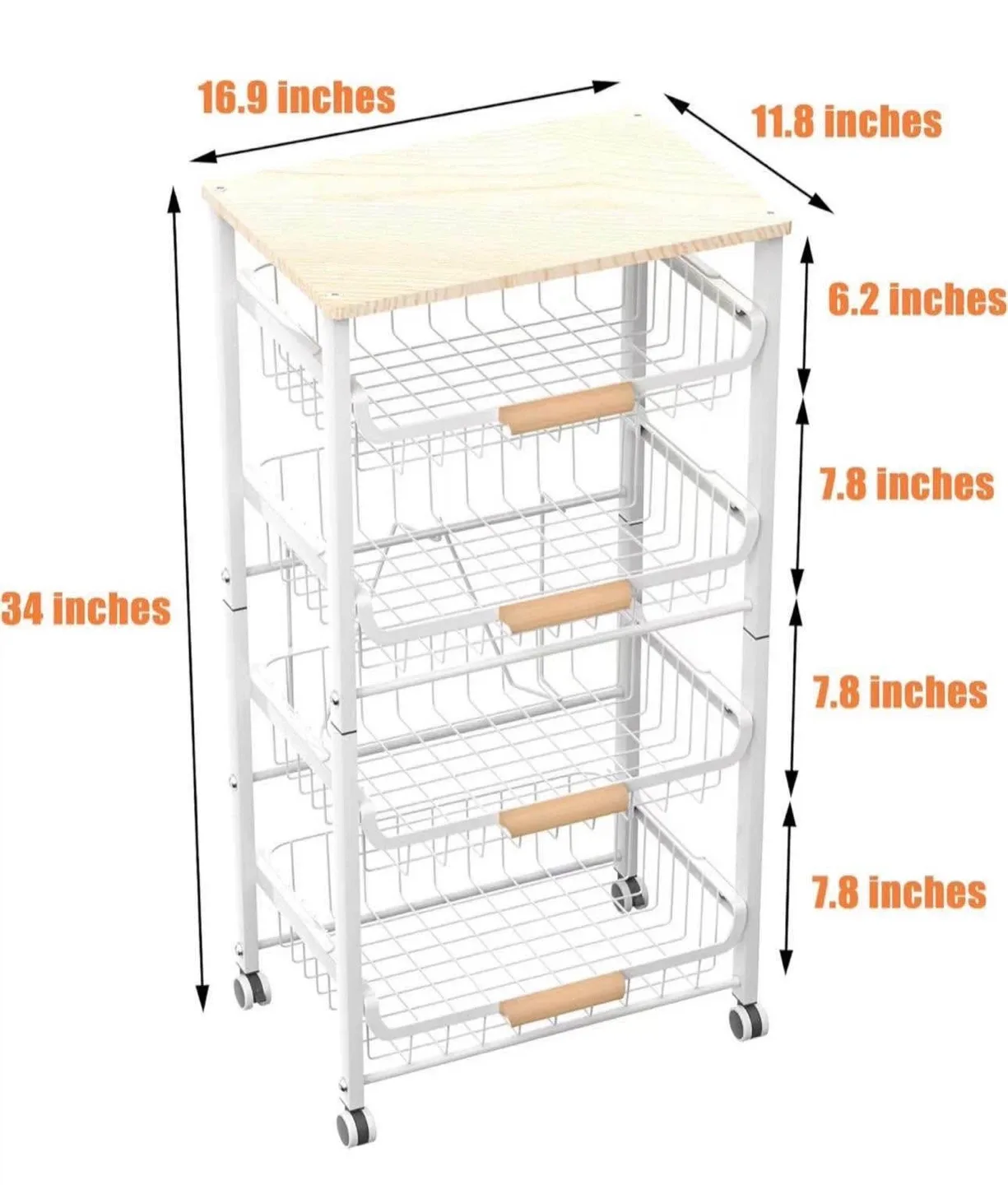 5 layers Rolling Kitchen Cart (Brand new in box) image indicator(5)