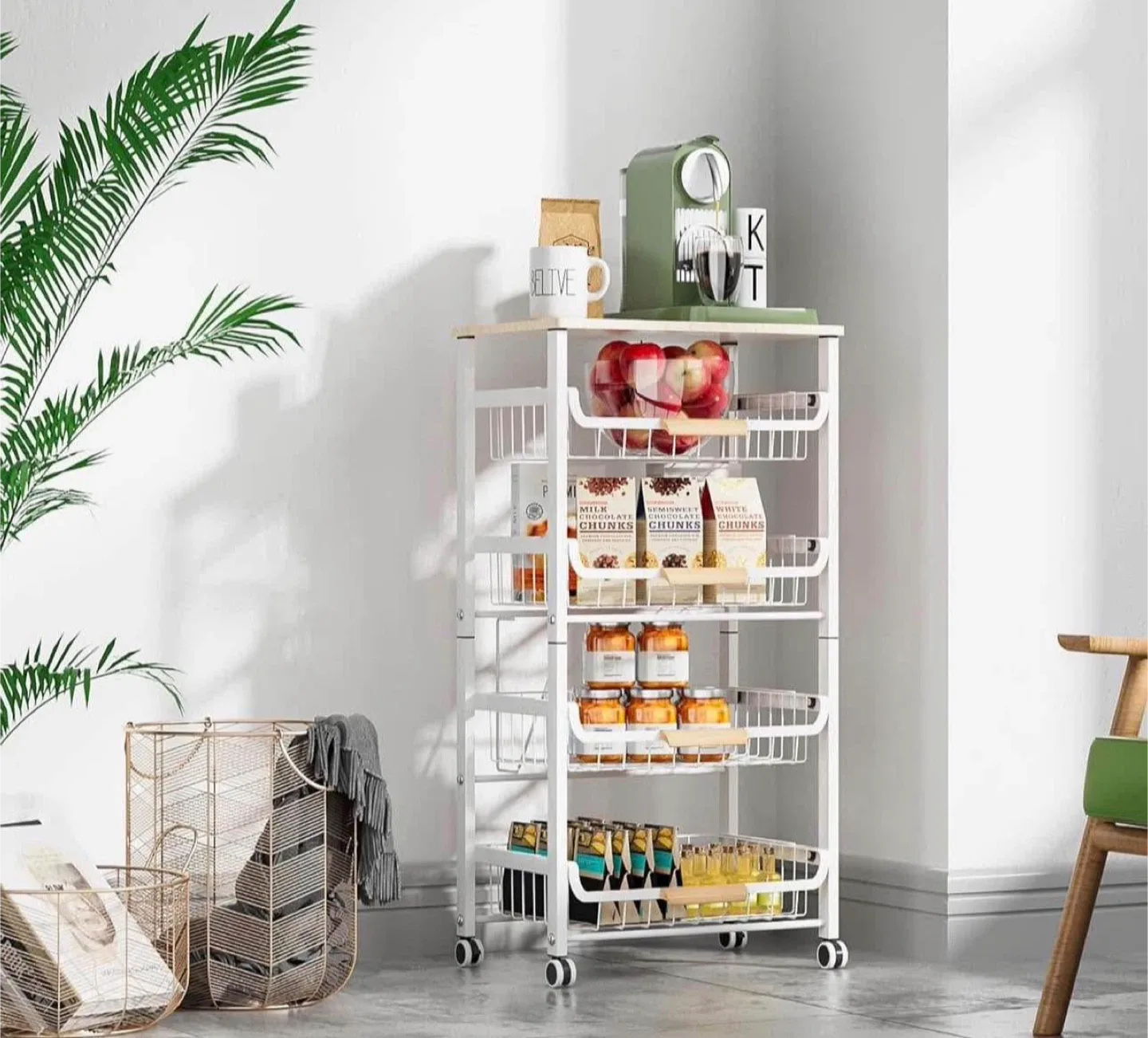 5 layers Rolling Kitchen Cart (Brand new in box) image indicator(3)