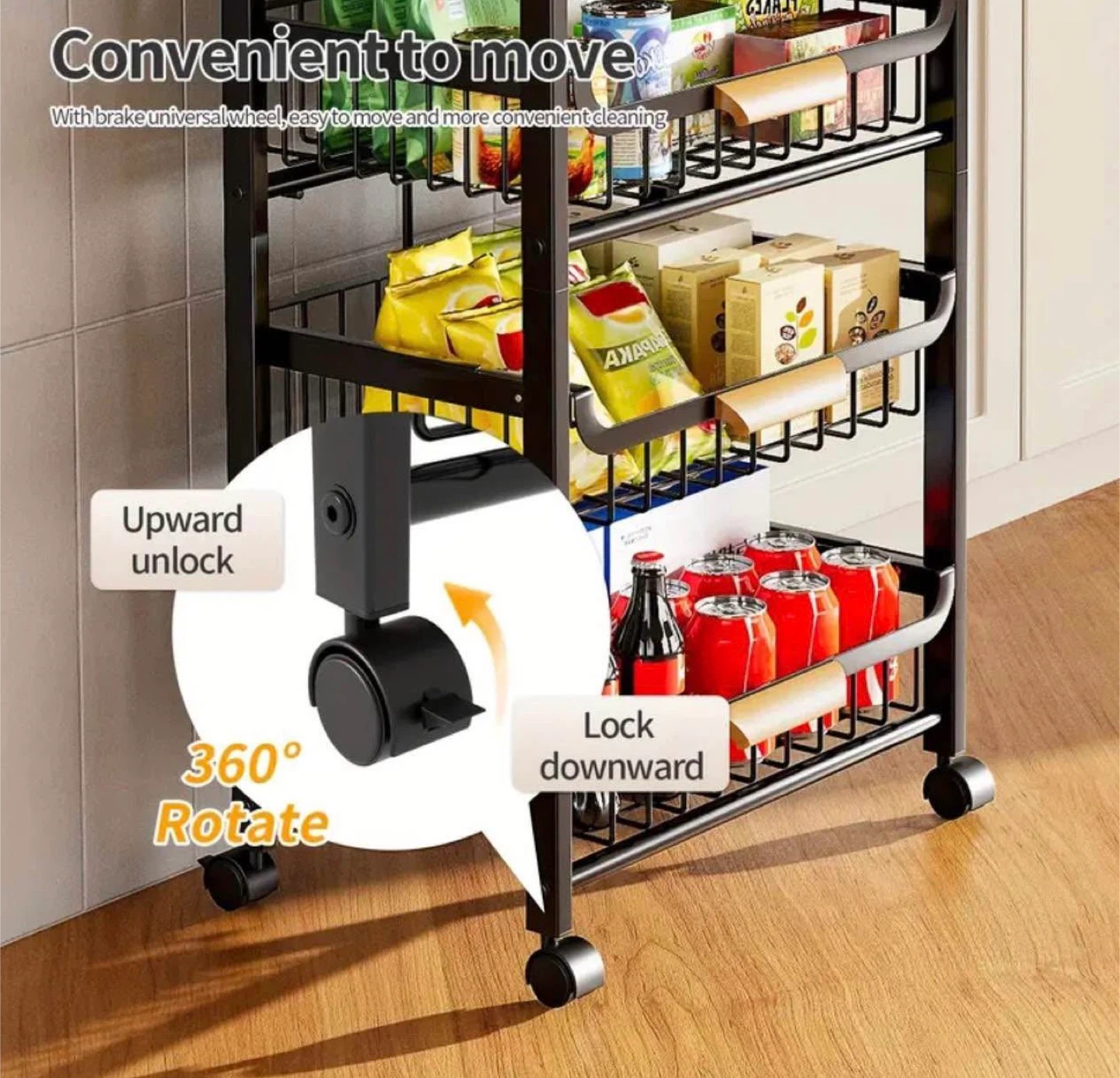 5 layers Rolling Kitchen Cart (Brand new in box) - photo 2