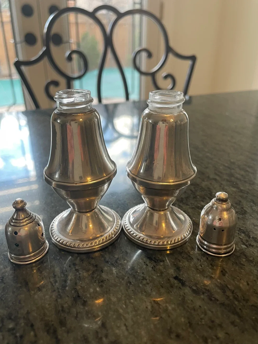 Vintage Sterling Silver salt & Pepper Shakers image indicator(7)