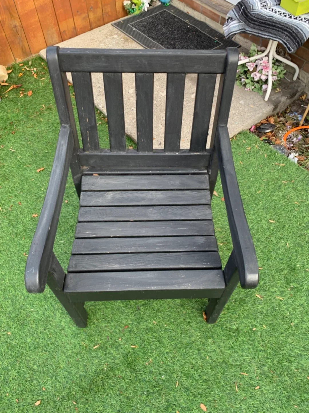 Black Wooden Outdoor Armchair - furniture / chairs image indicator(3)