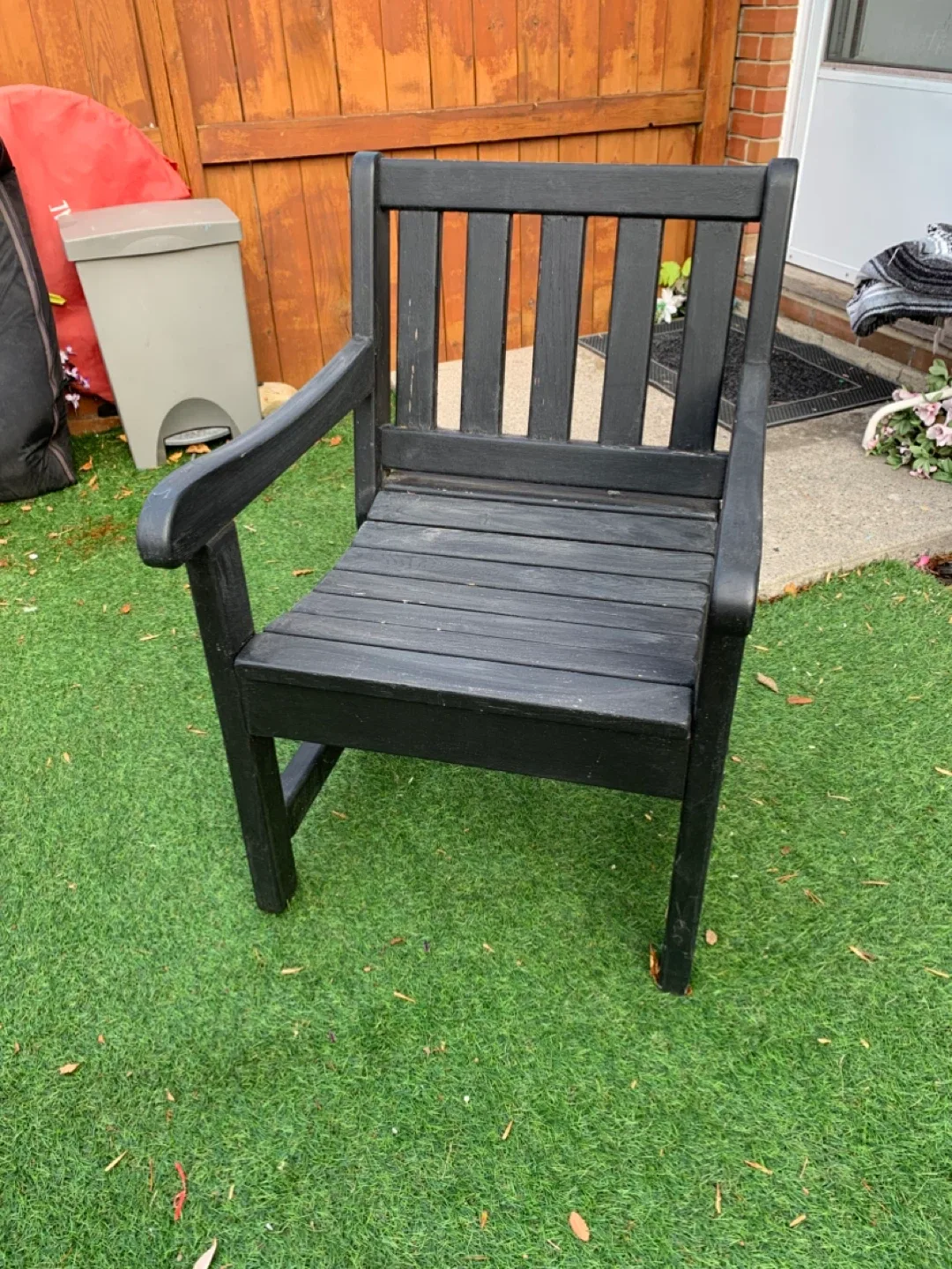 Black Wooden Outdoor Armchair - furniture / chairs image indicator(2)