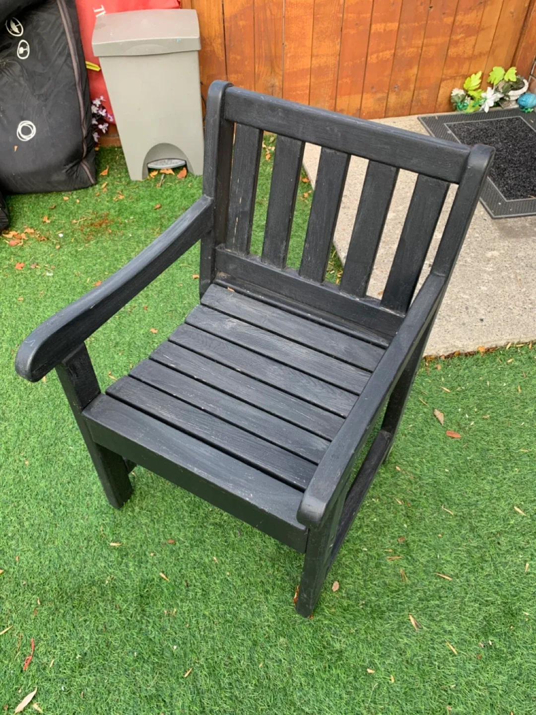 Black Wooden Outdoor Armchair - furniture / chairs image indicator(4)