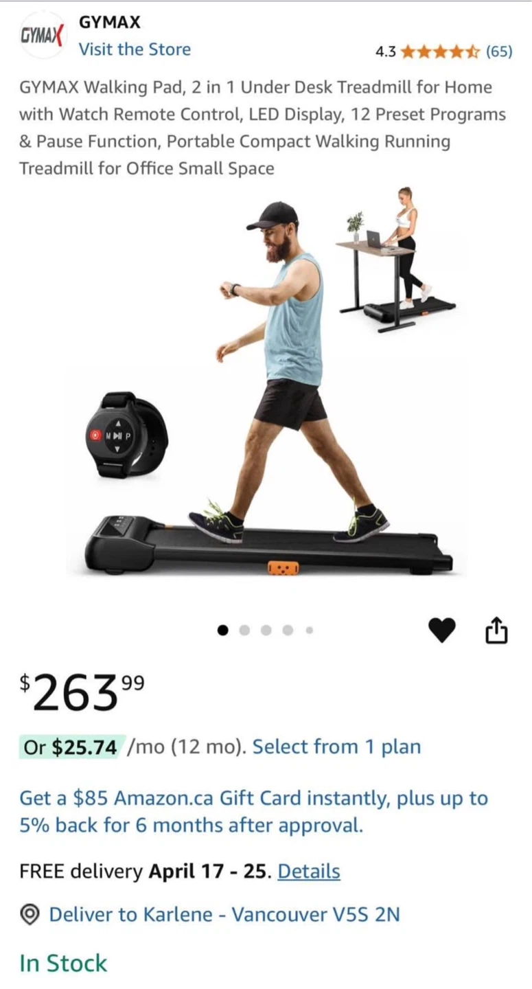 GYMAX Walking Pad Treadmill - photo 2