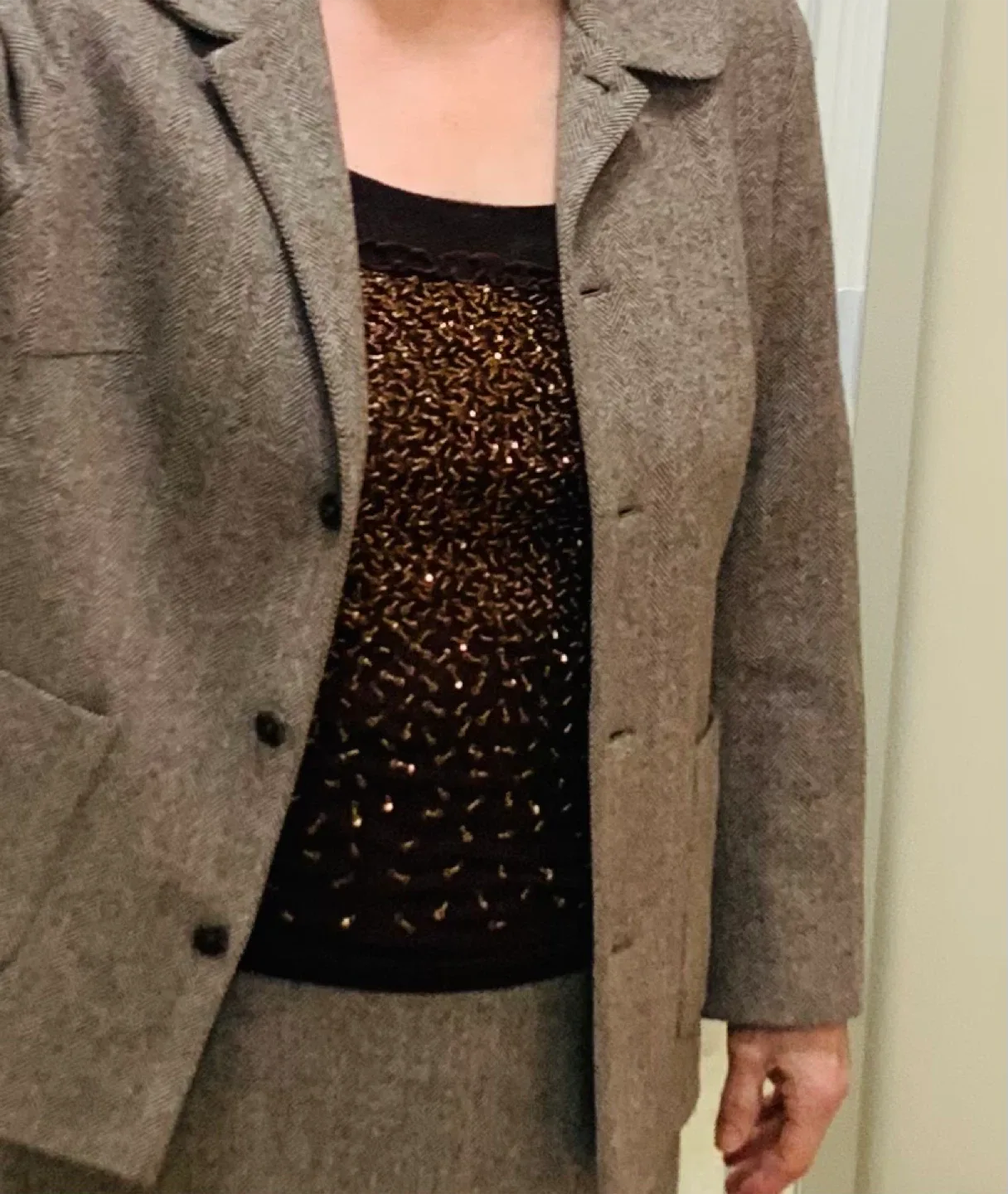 Vintage Steilmann Herringbone Blazer - Size 10 image indicator(3)