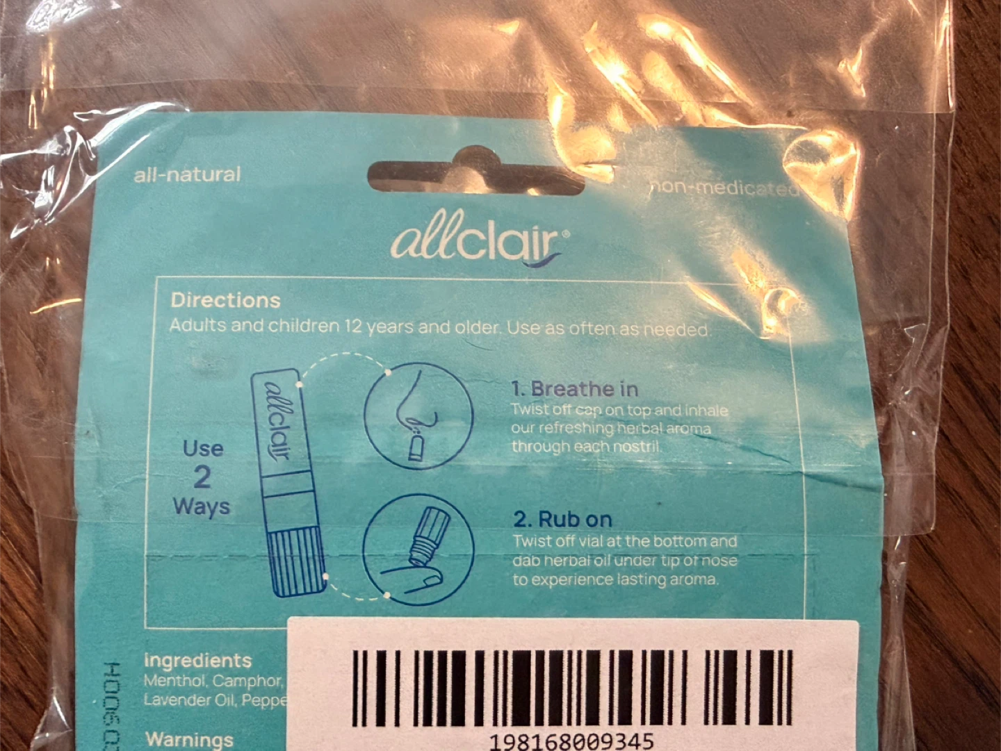 Brand New Allclair Natural Herbal Inhaler - 2-Pack - photo 4