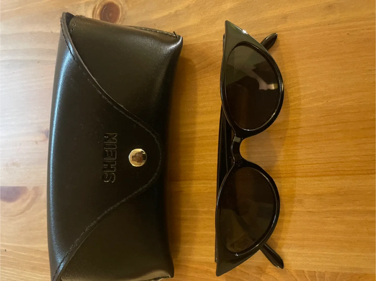 Shein Black Cat-Eye Sunglasses with Case