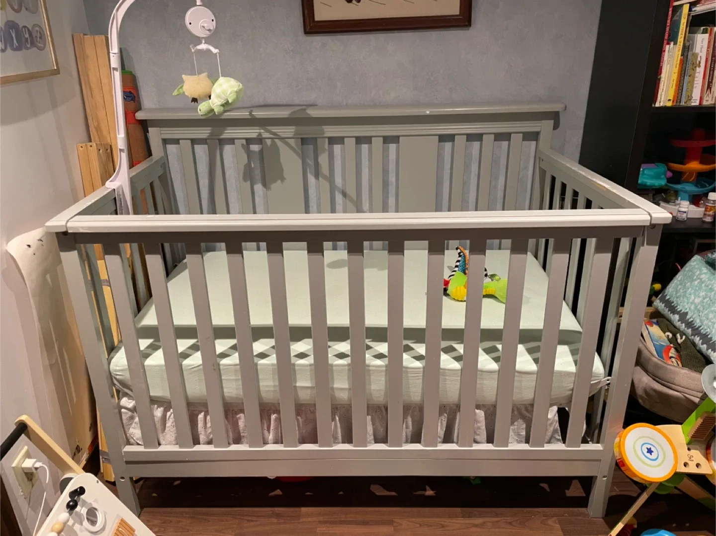 Grey Baby Crib