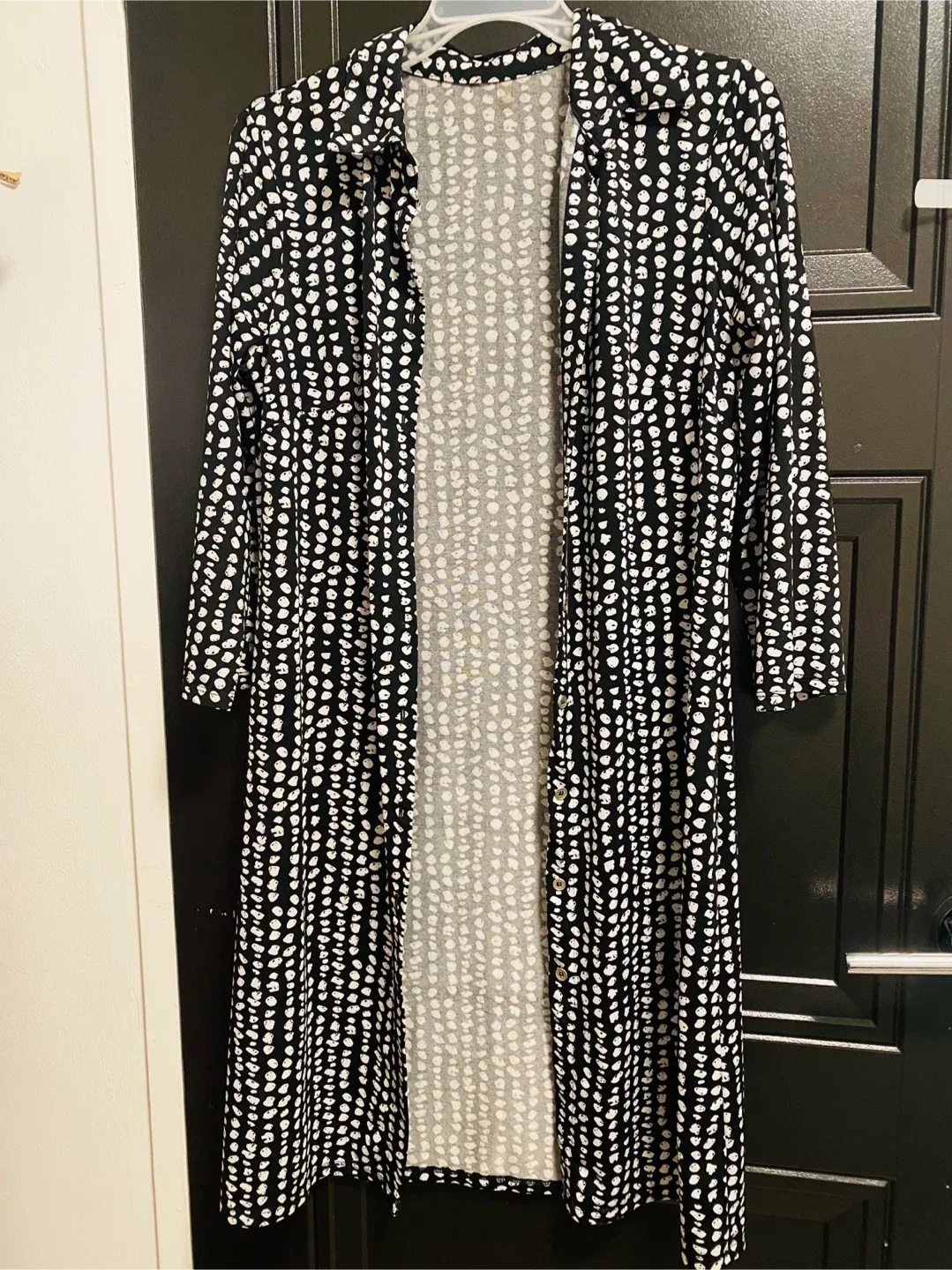 Black & White Dotted Dress/ Cardigan - Size Small