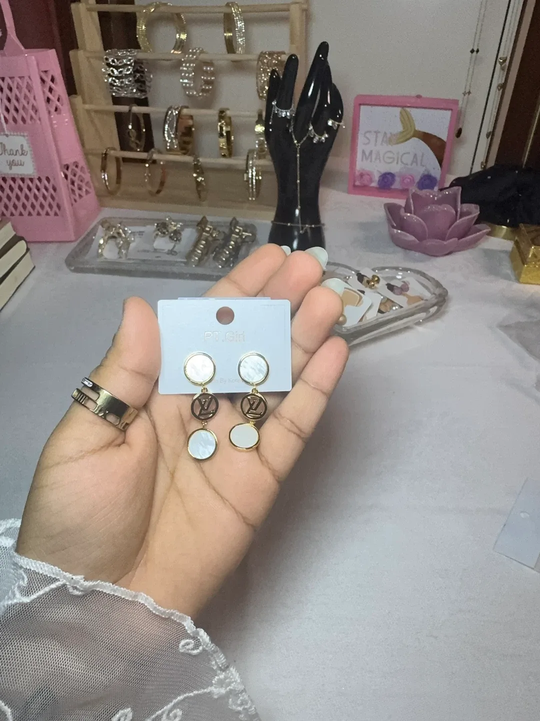 Girls Gold Stud Earrings and bracelets image indicator(6)