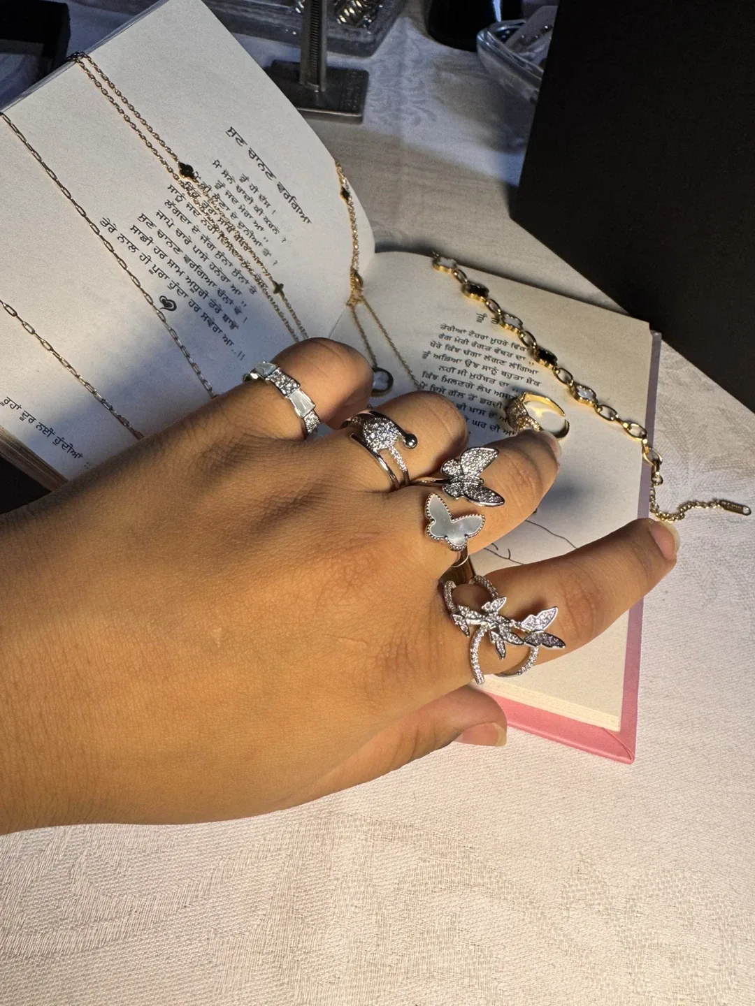 Girls Gold Stud Earrings and bracelets image indicator(9)