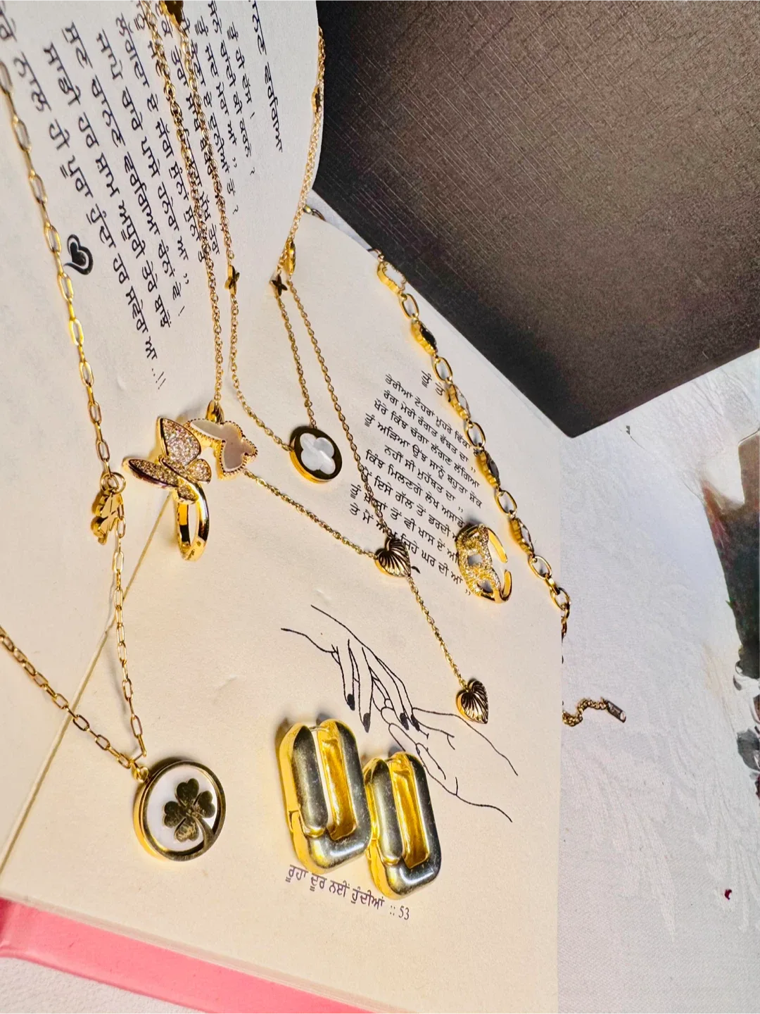 Girls Gold Stud Earrings and bracelets image indicator(8)