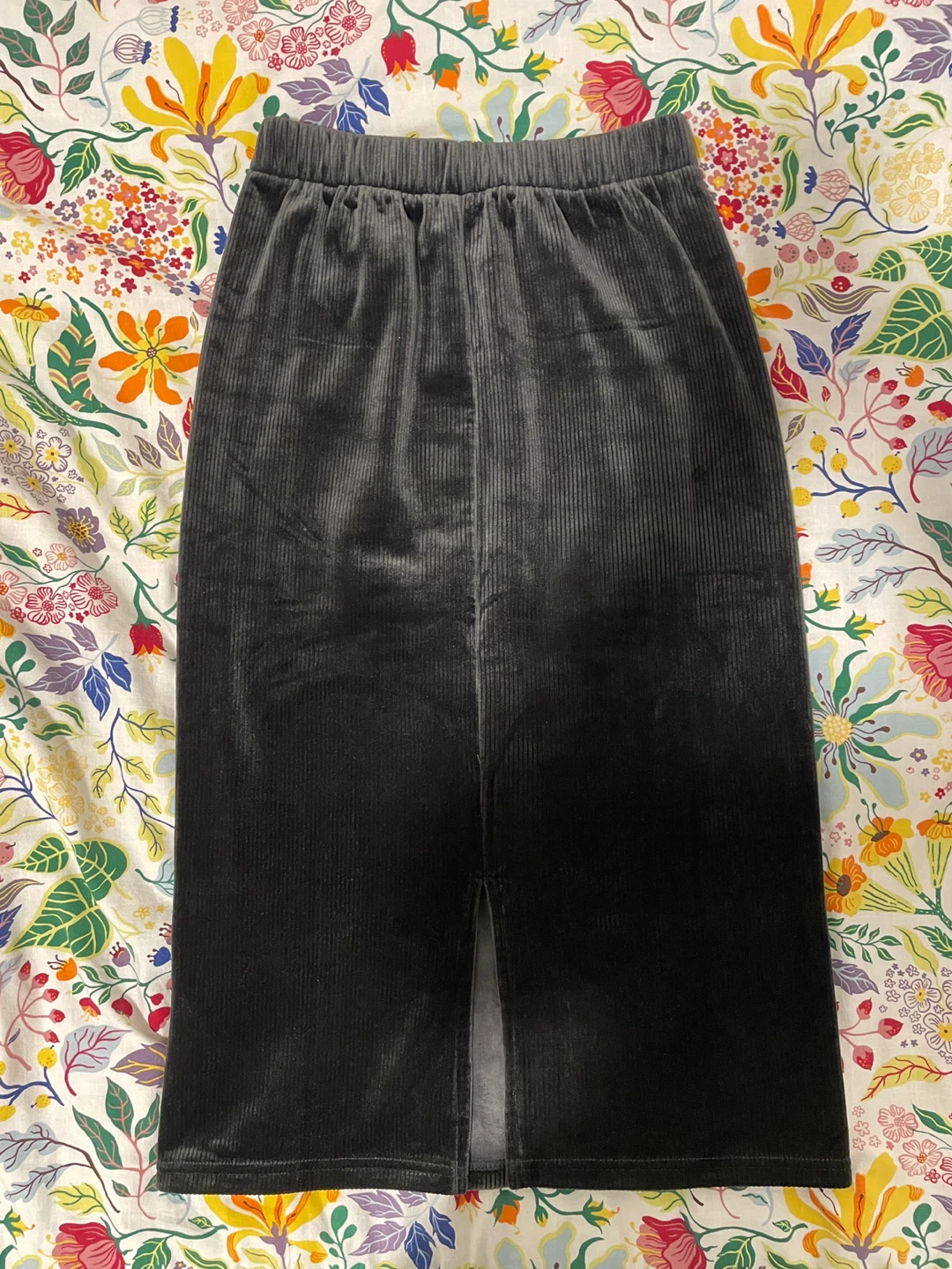 Corduroy Midi Skirt - black - photo 2