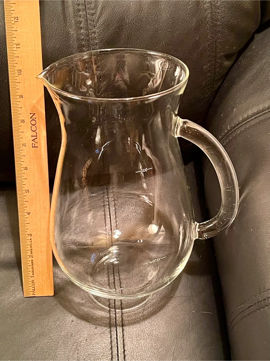 Glass Pitcher with Ice/Water Markings