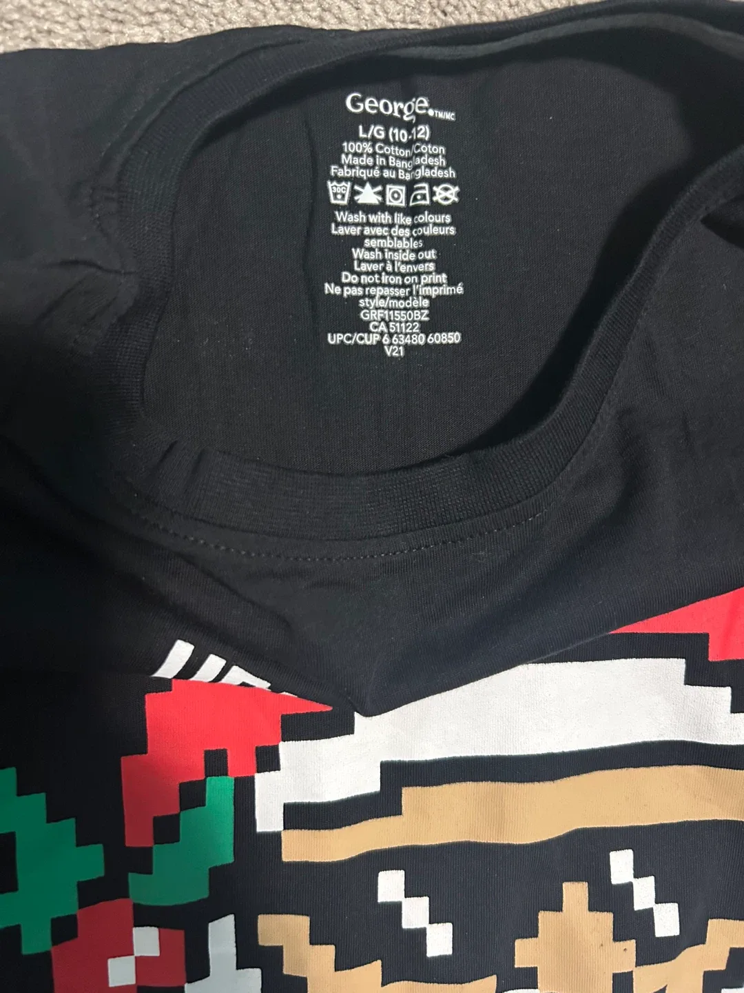 Boys Santa Graphic Long Sleeve Shirts - Size L (10/12) image indicator(2)